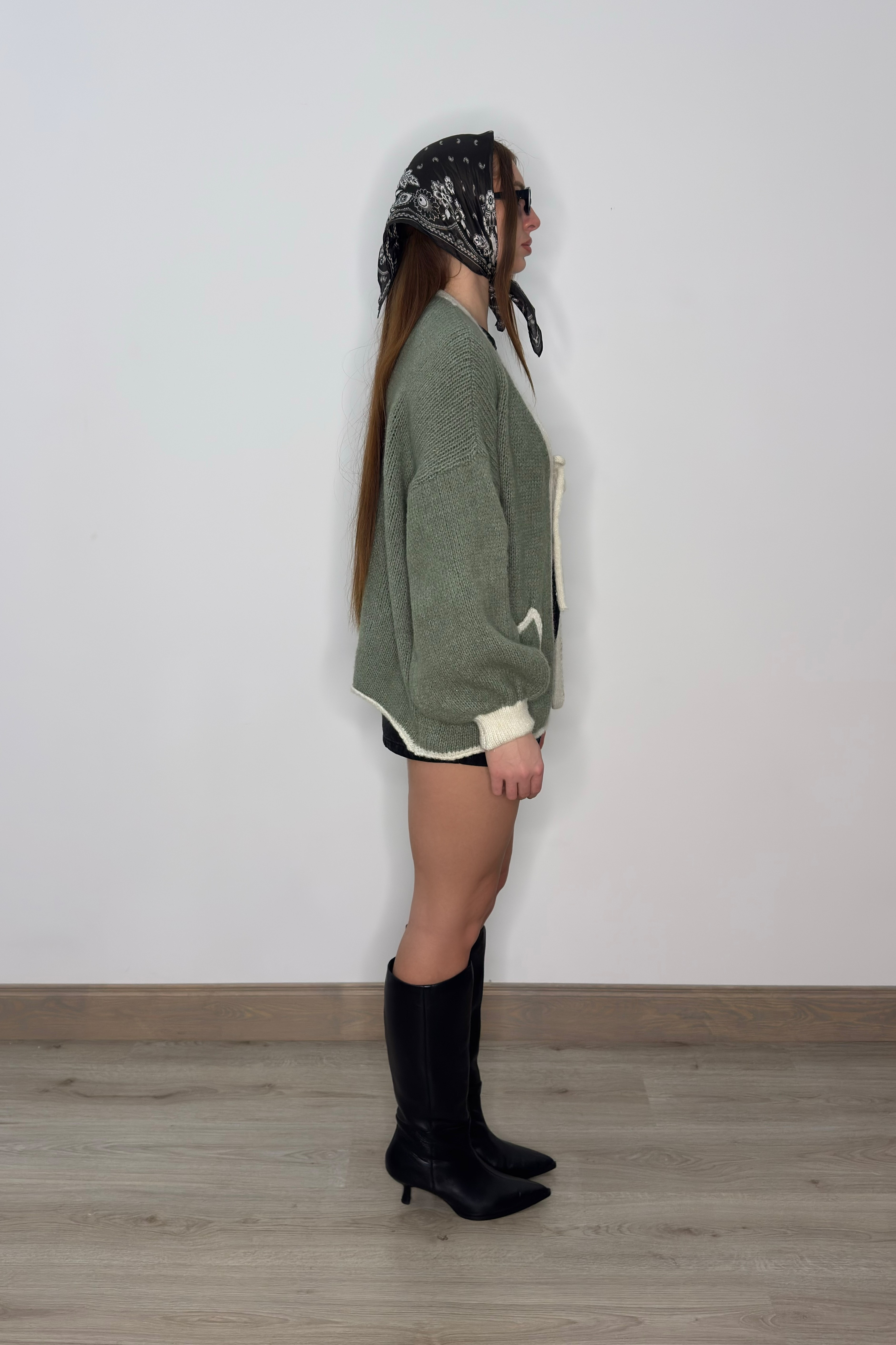 Vilnas sasienams džemperis - zaļš