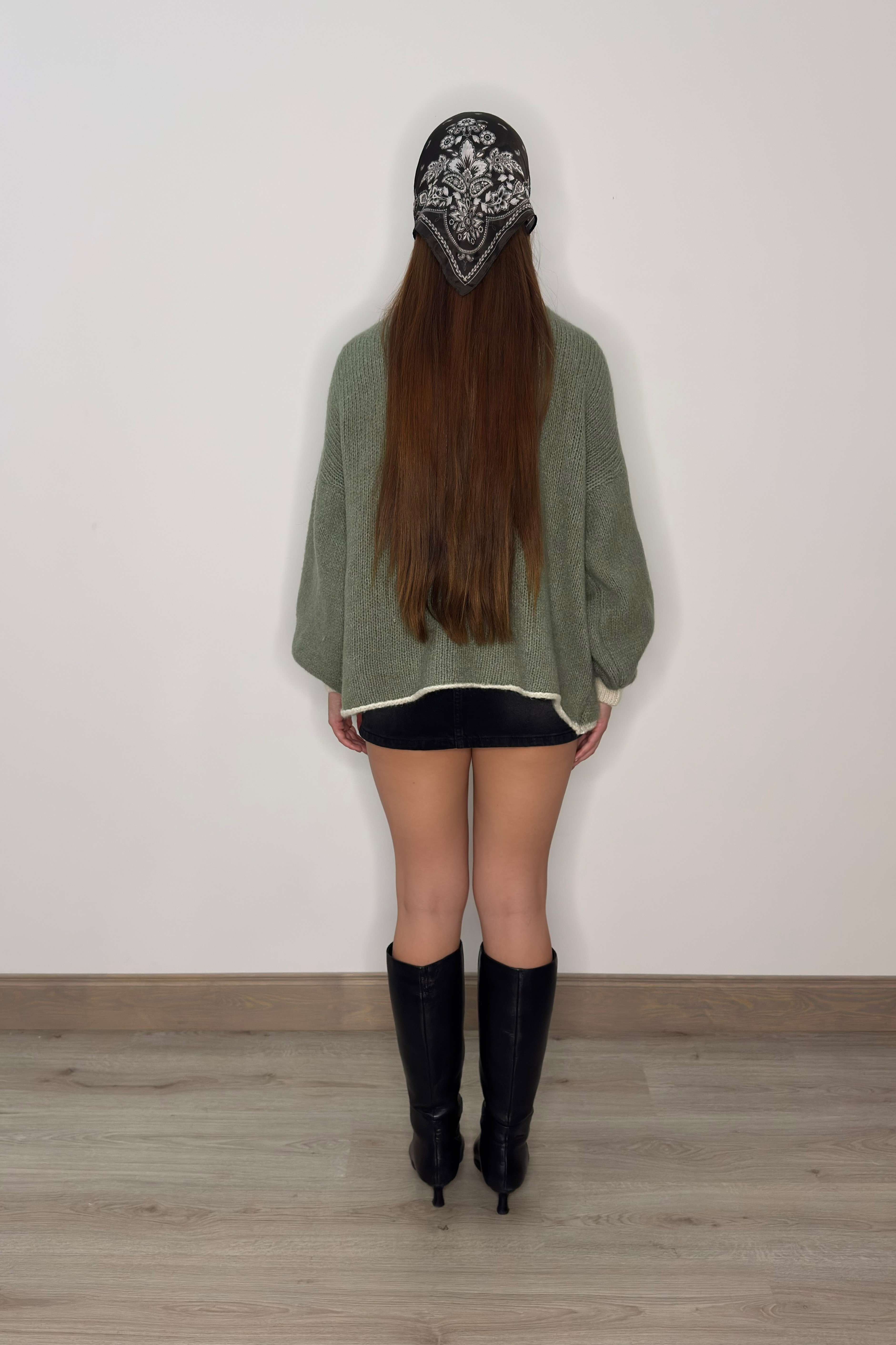 Vilnas sasienams džemperis - zaļš