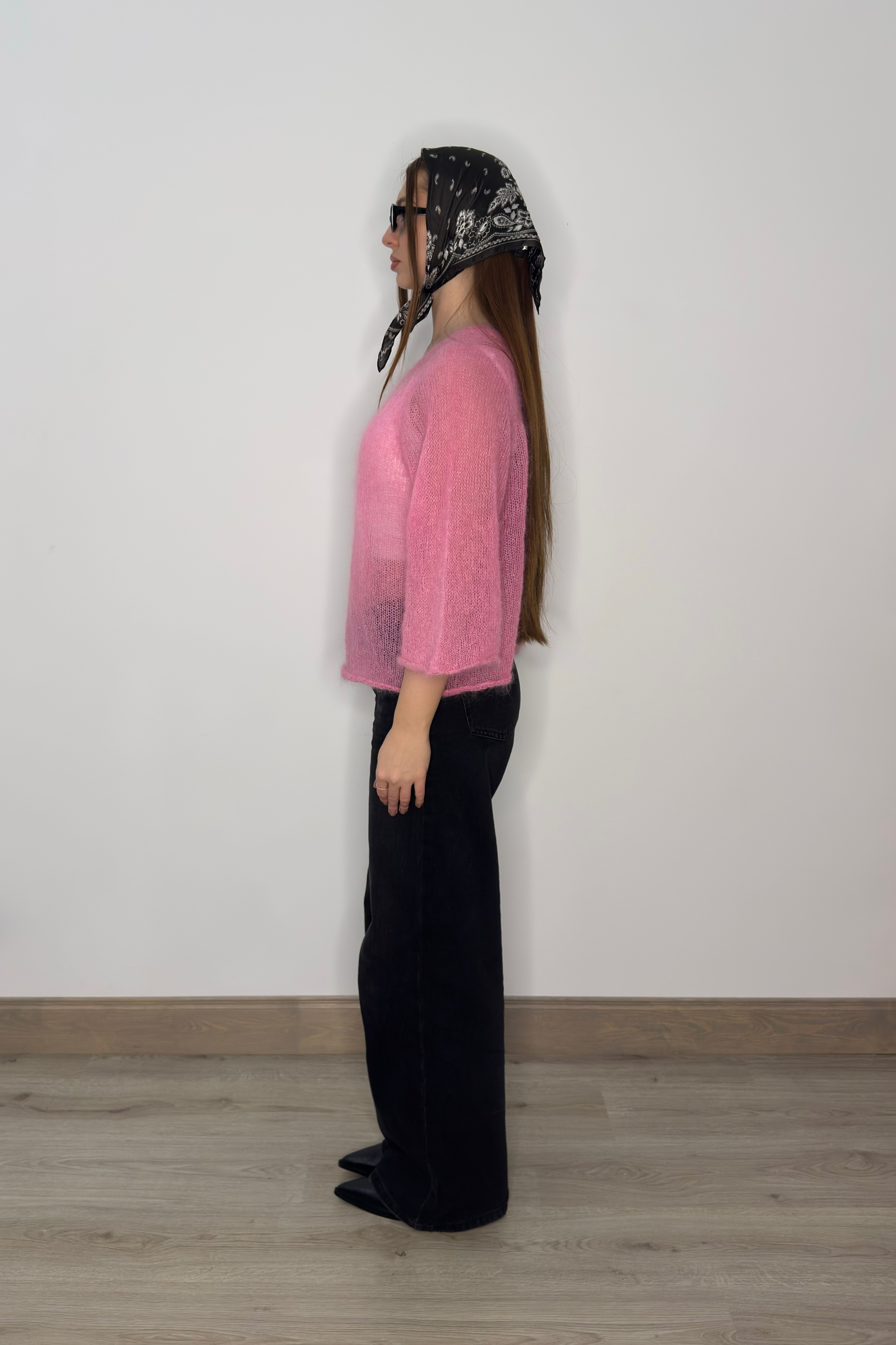 Mohēras džemperis - rozā