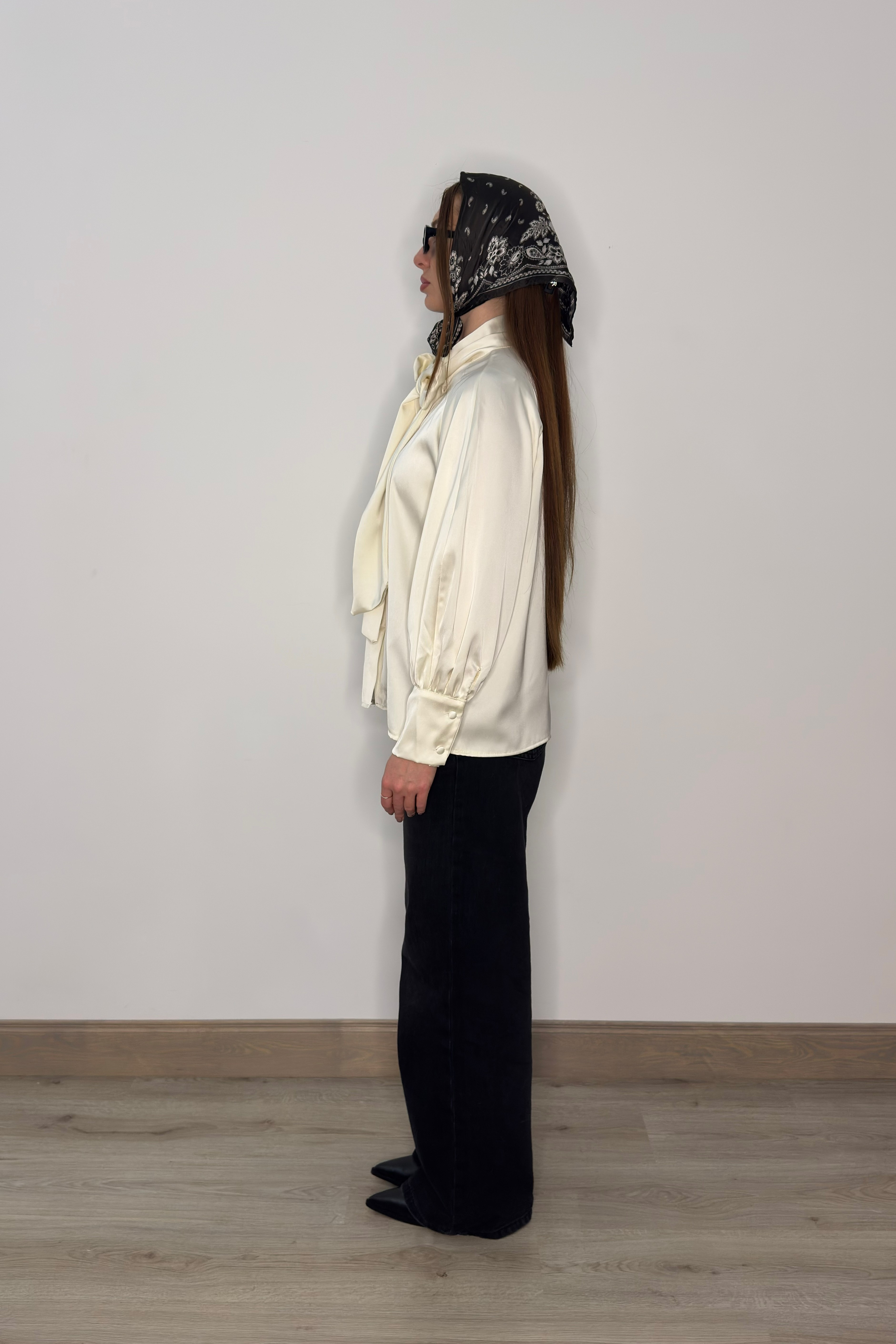 Zīda tipa blūze - krema