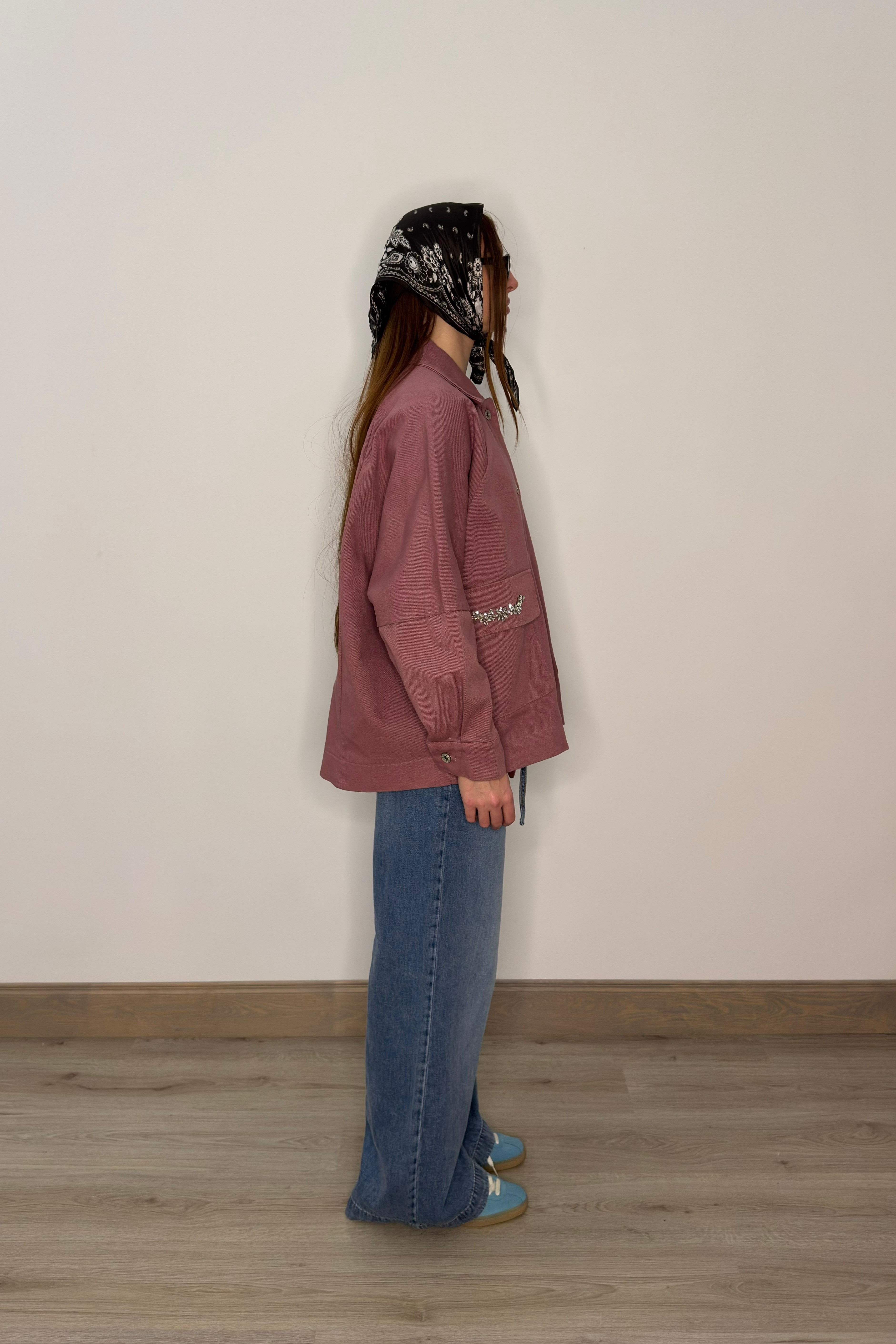 Džinsa jaka - rozā