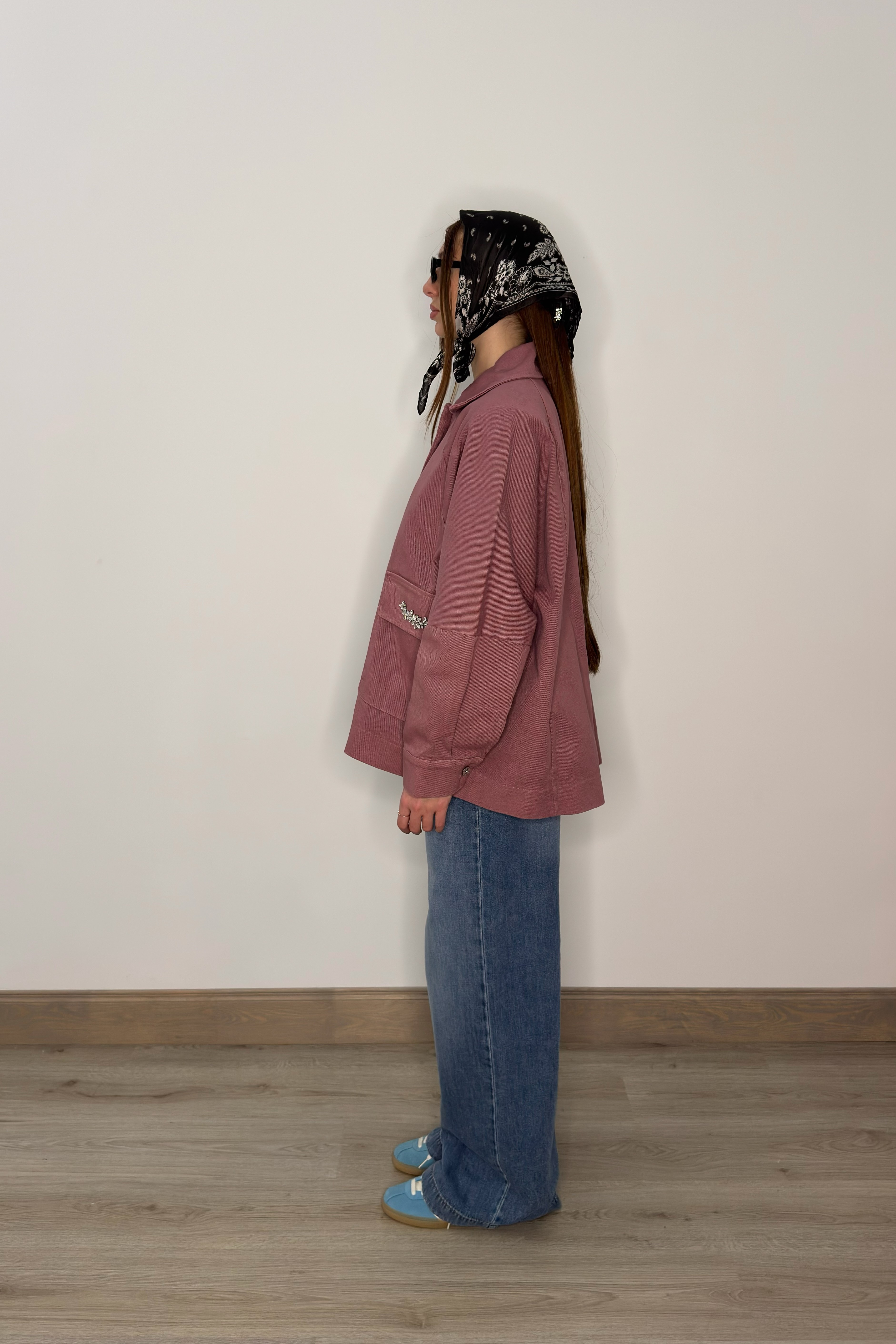 Džinsa jaka - rozā