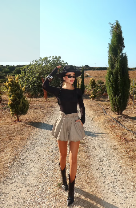 Bēši rūtaini 'baloon' šorti